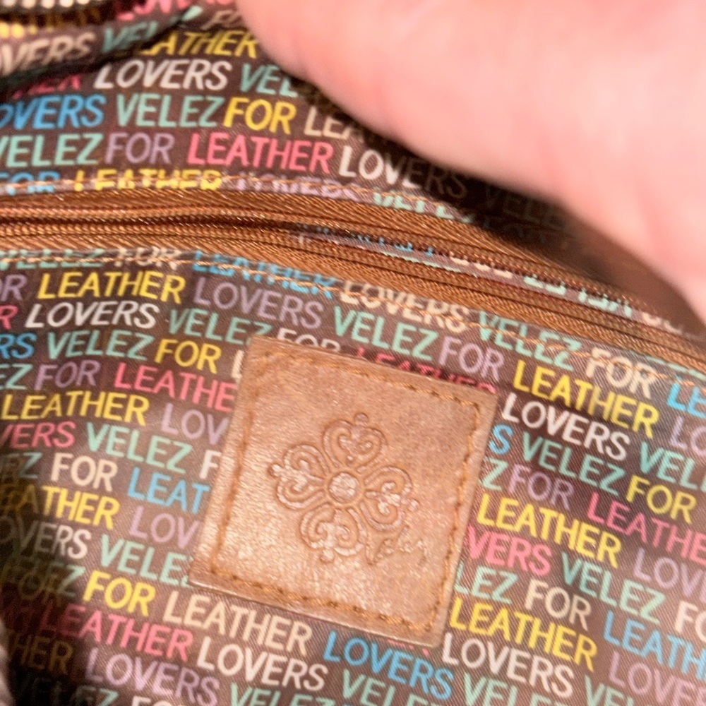 Vintage VELEZ Colombia Tooled Leather Boho Crossbody Bag – Tan - Picture 4 of 11